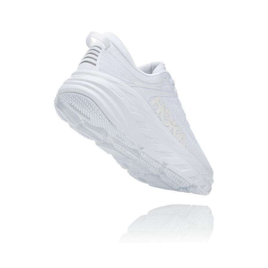 White Hoka Bondi 7 Men's Road Running Shoes | USA90GRWU