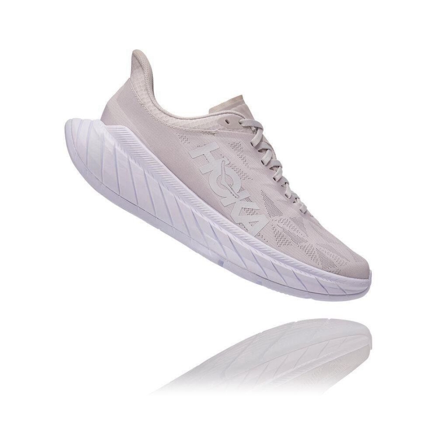 White Hoka Carbon X 2 Women's Lifestyle Shoes | USA40LKXO