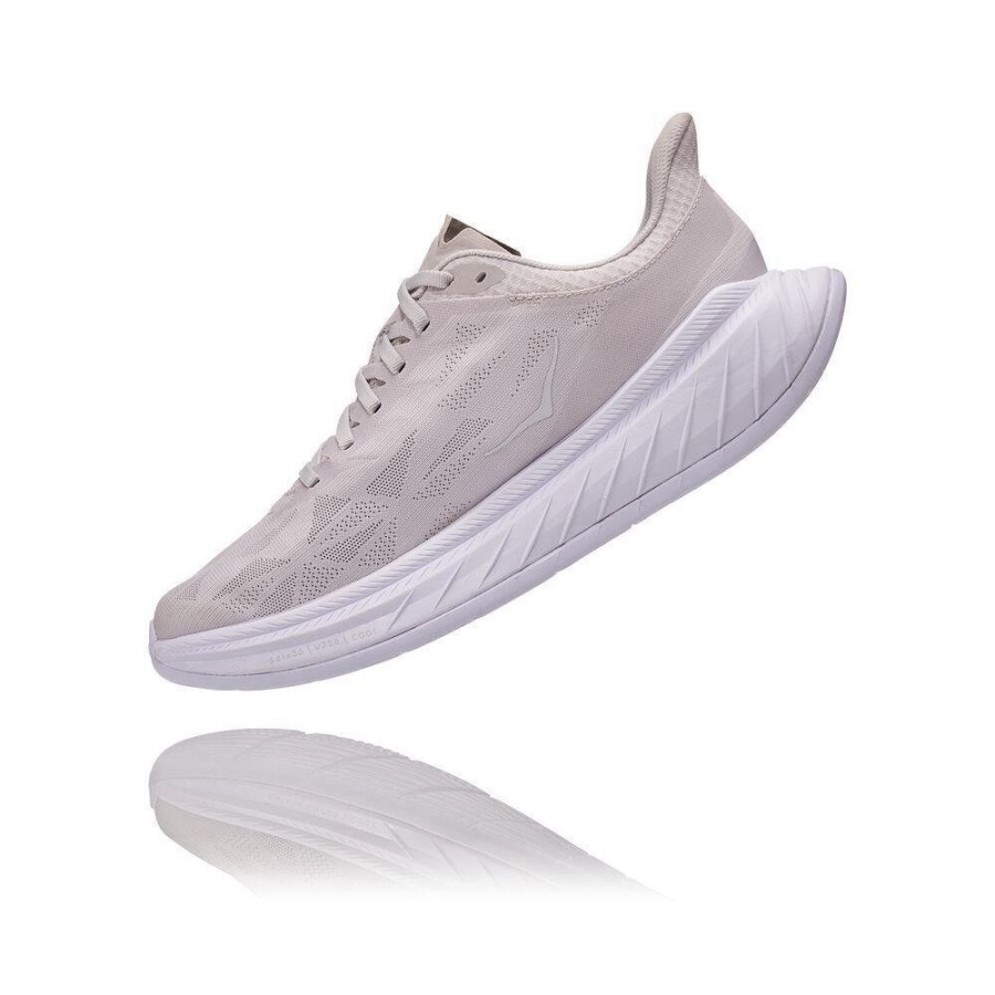 White Hoka Carbon X 2 Women's Lifestyle Shoes | USA40LKXO