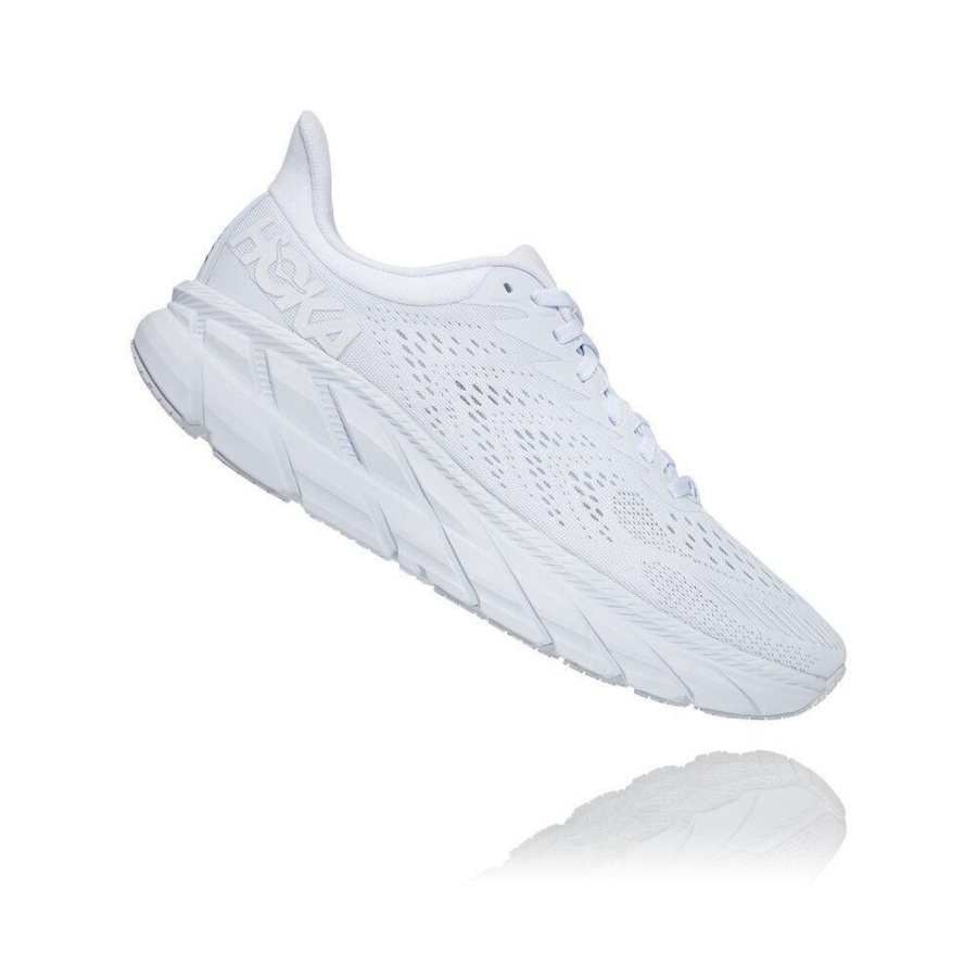 White Hoka Clifton 7 Men's Road Running Shoes | USA81OZKN