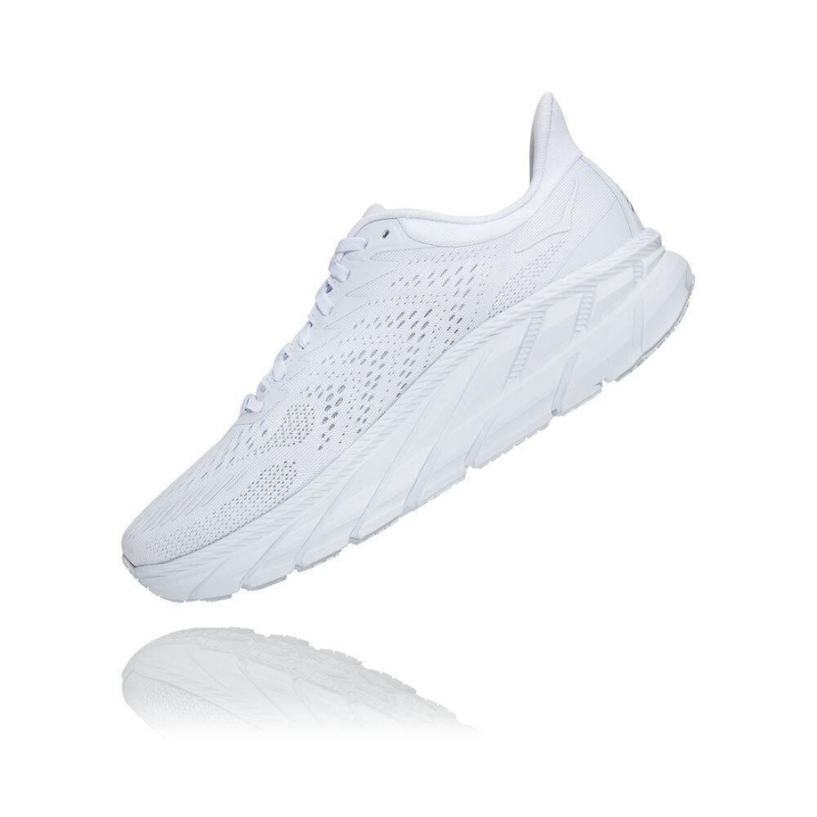 White Hoka Clifton 7 Men's Road Running Shoes | USA81OZKN