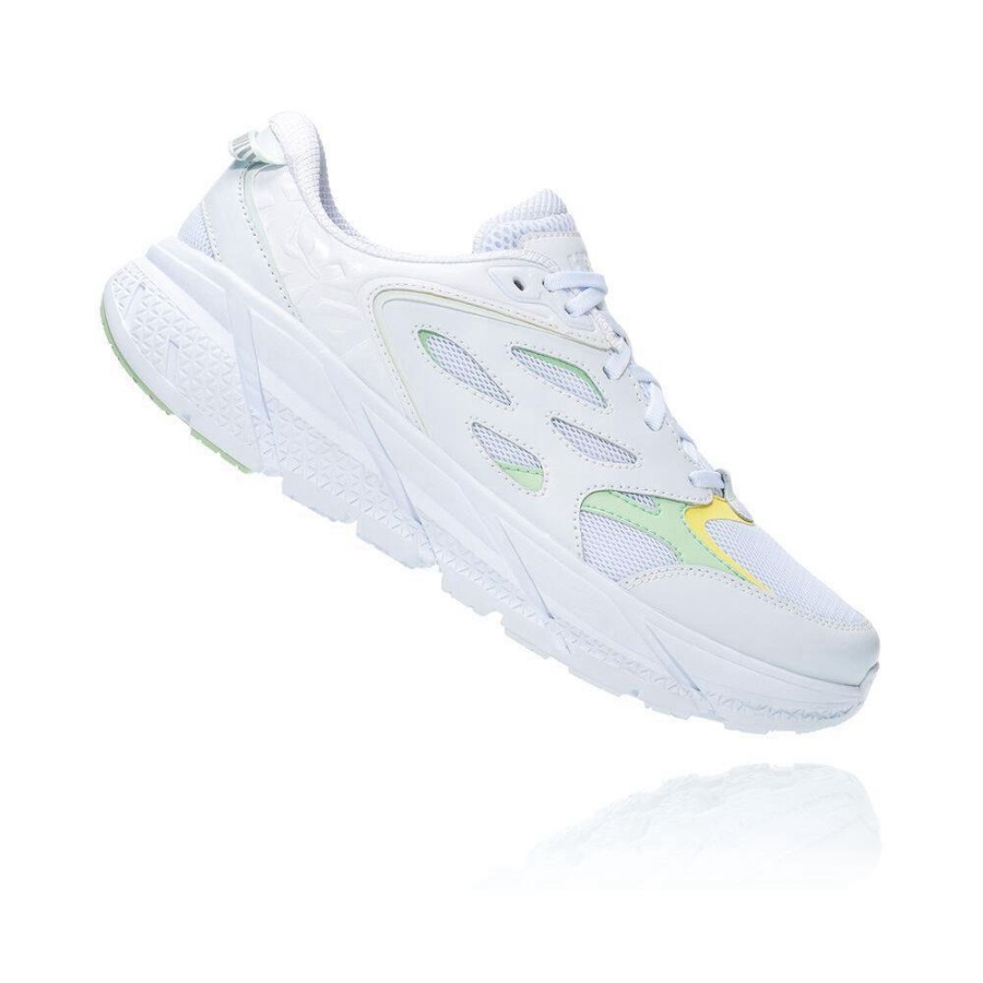 White Hoka Clifton L Men's Sneakers | USA23JWDC