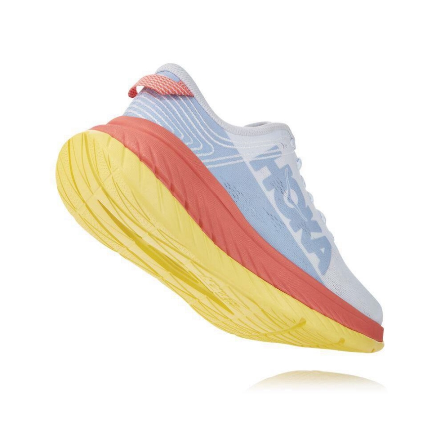 White / Pink Hoka Carbon X Women's Sneakers | USA63NLYG