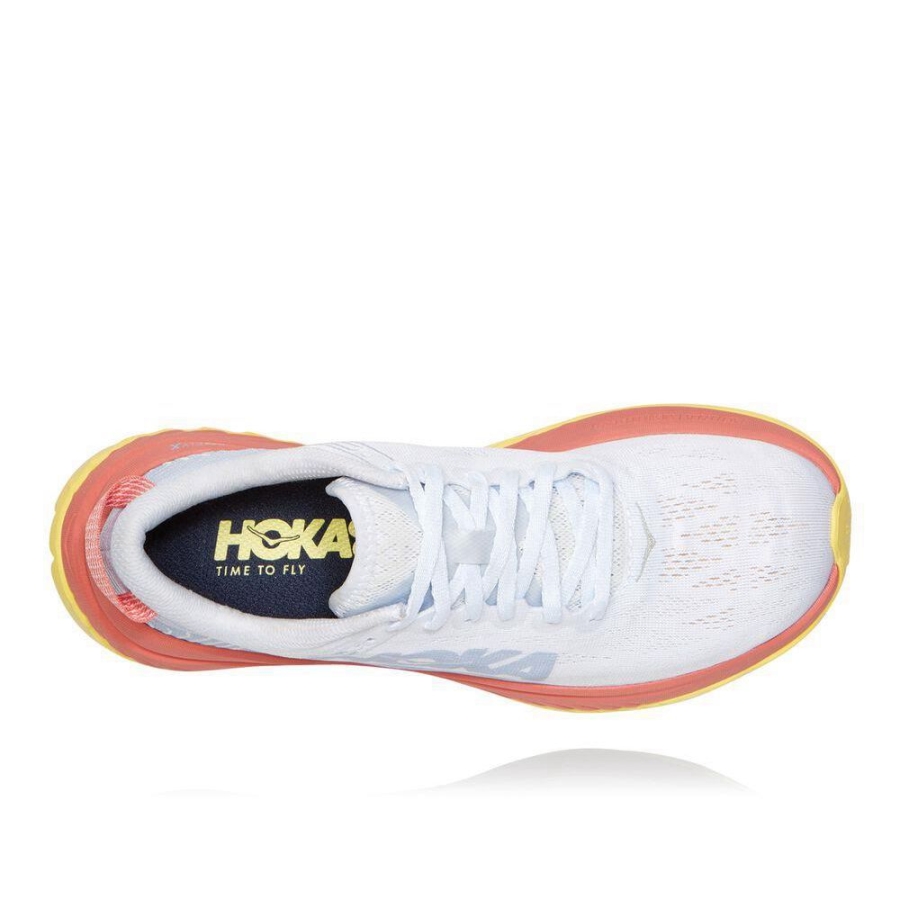 White / Pink Hoka Carbon X Women's Sneakers | USA63NLYG