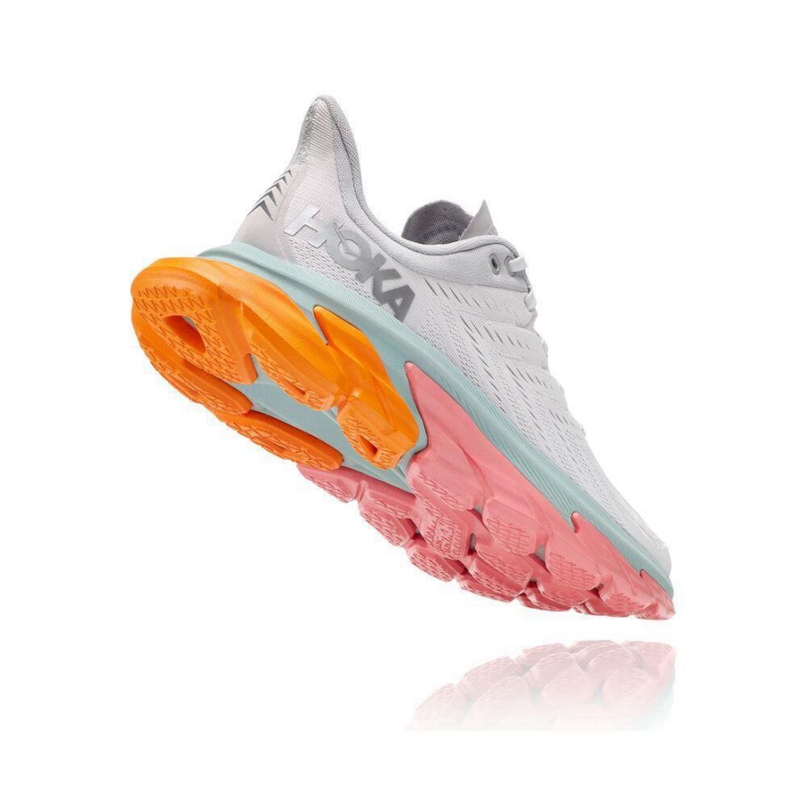 White / Pink Hoka Clifton Edge Men's Road Running Shoes | USA03HQOM