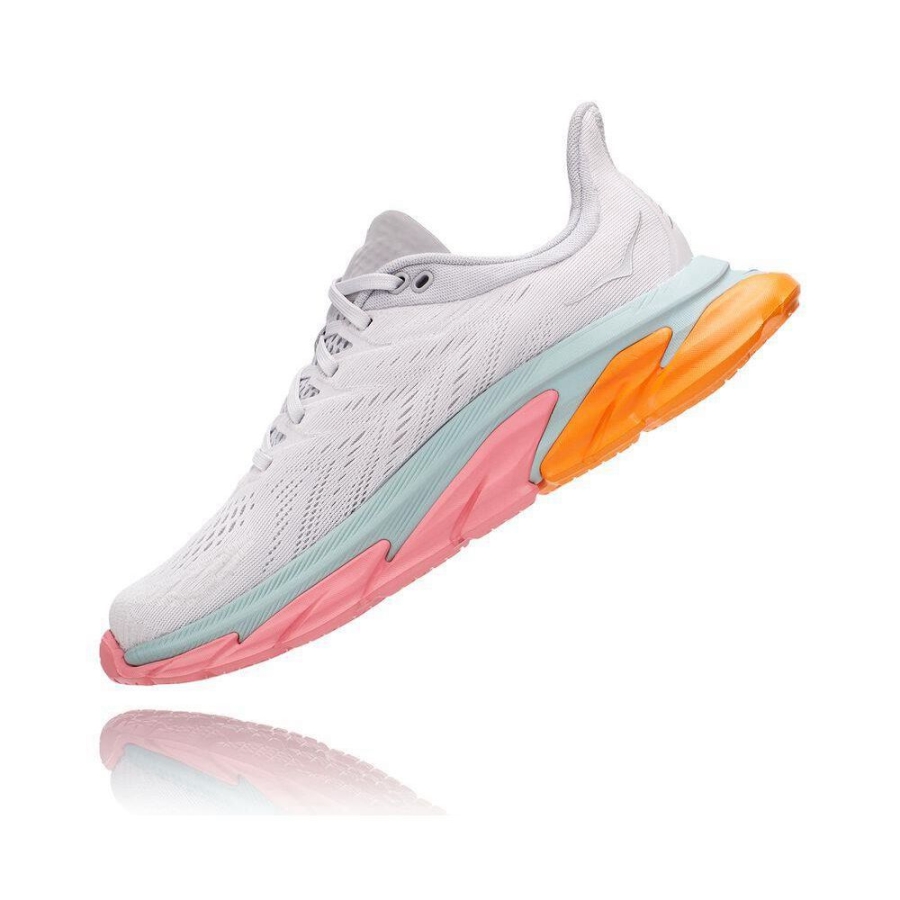 White / Pink Hoka Clifton Edge Women's Sneakers | USA96OLRT