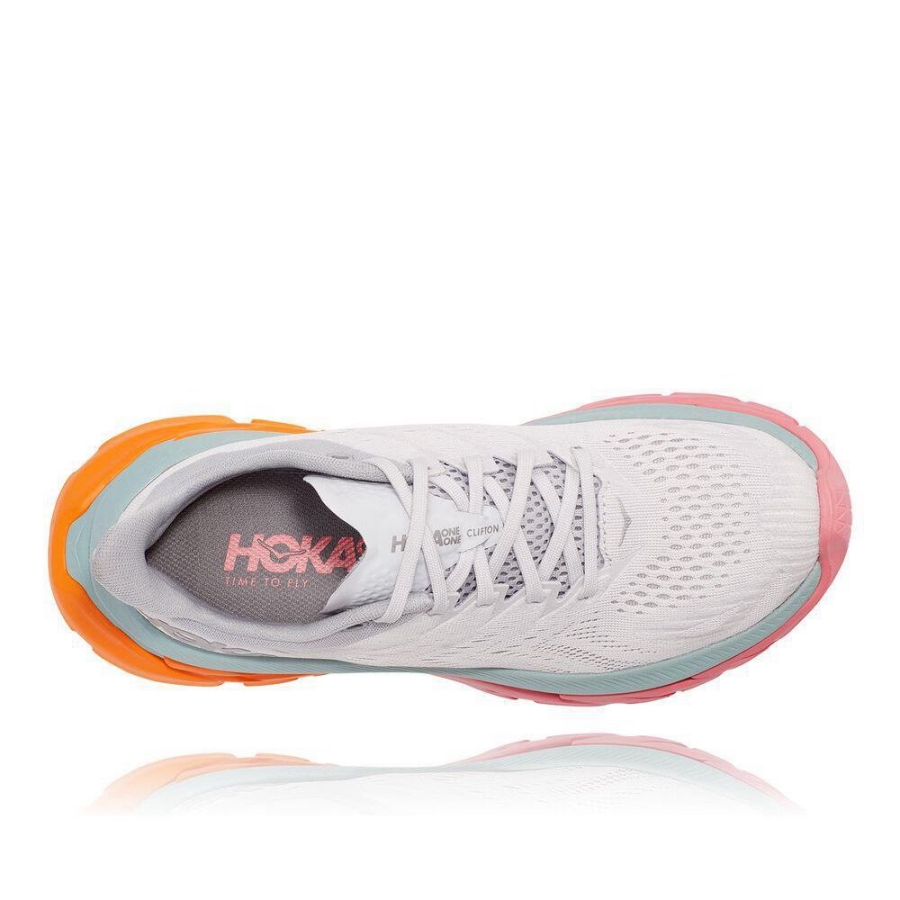 White / Pink Hoka Clifton Edge Women's Sneakers | USA96OLRT