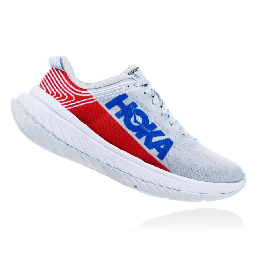 White / Red Hoka Carbon X Women's Sneakers | USA97YSIC