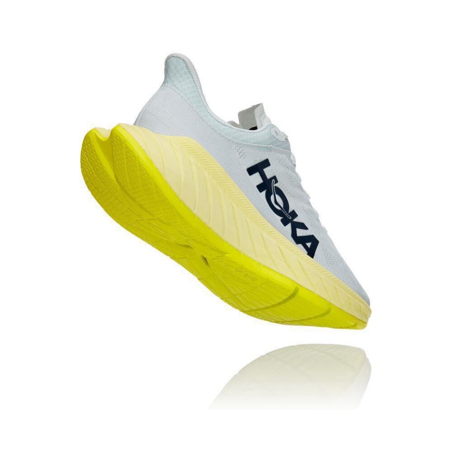 White / Yellow Hoka Carbon X 2 Women's Lifestyle Shoes | USA07MGTR