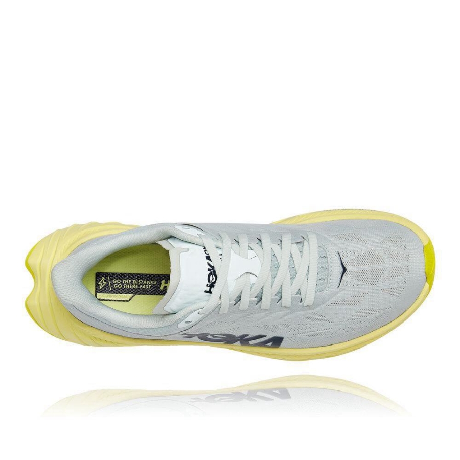 White / Yellow Hoka Carbon X 2 Women's Lifestyle Shoes | USA07MGTR