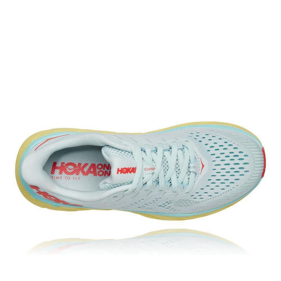 White / Yellow Hoka Clifton 7 Women's Road Running Shoes | USA63CWTG