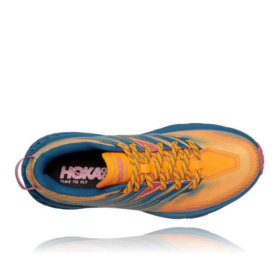 Yellow / Blue Hoka Speedgoat 4 Women's Hiking Shoes | USA94CVEB