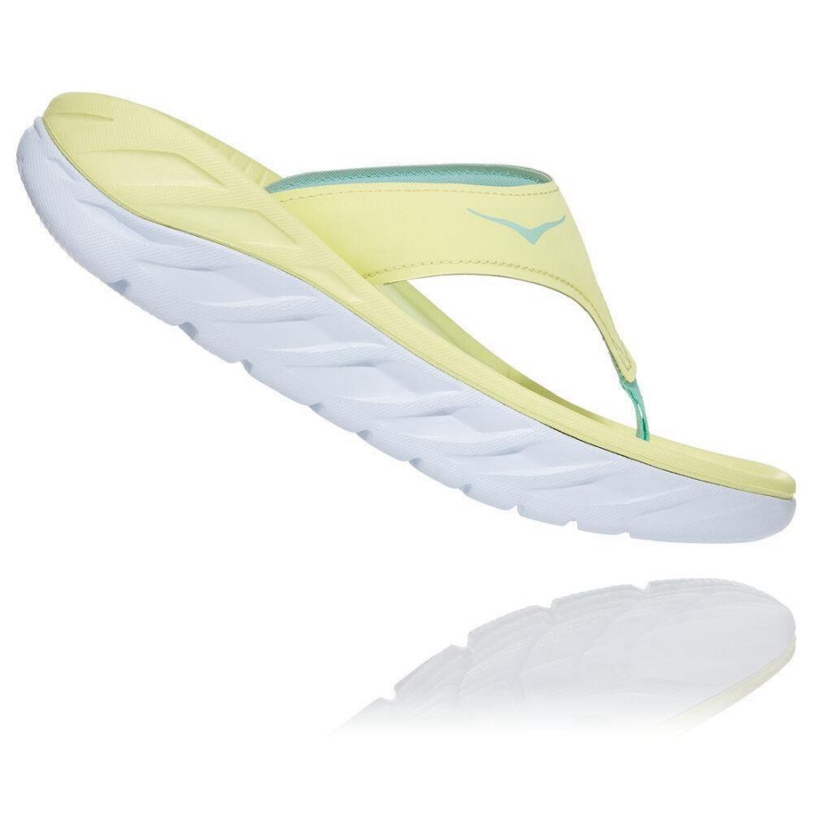 Yellow Hoka ORA Women's Recovery Flip Flops | USA83XBCW