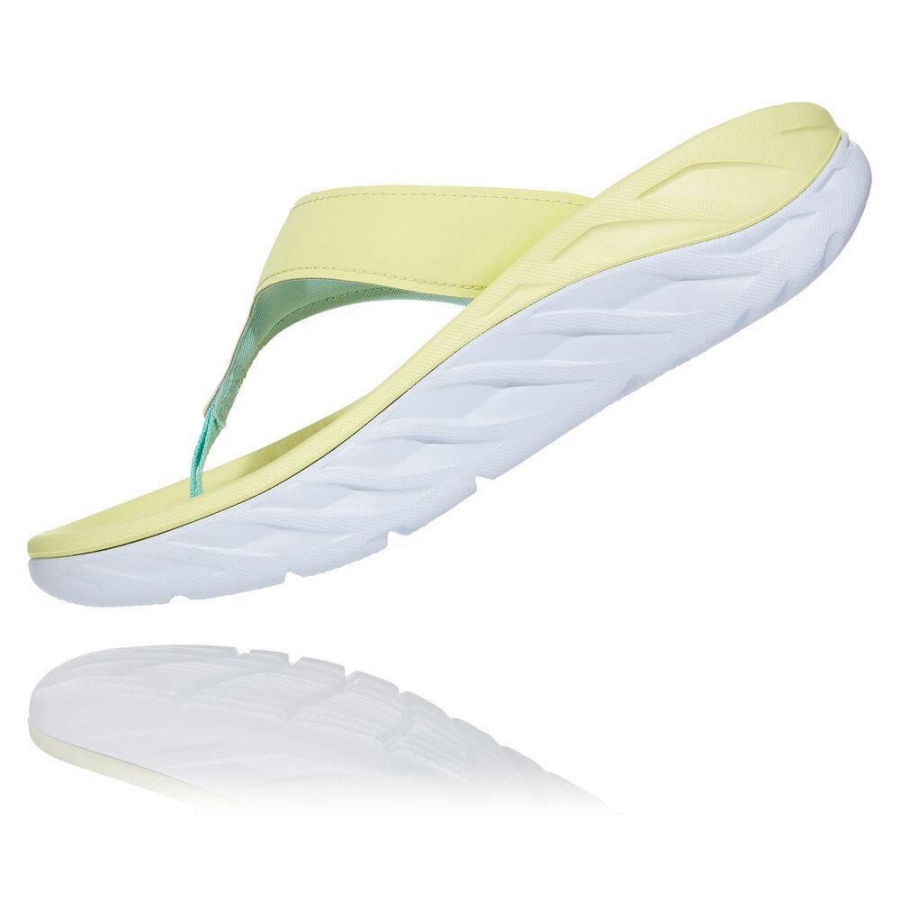 Yellow Hoka ORA Women's Recovery Flip Flops | USA83XBCW